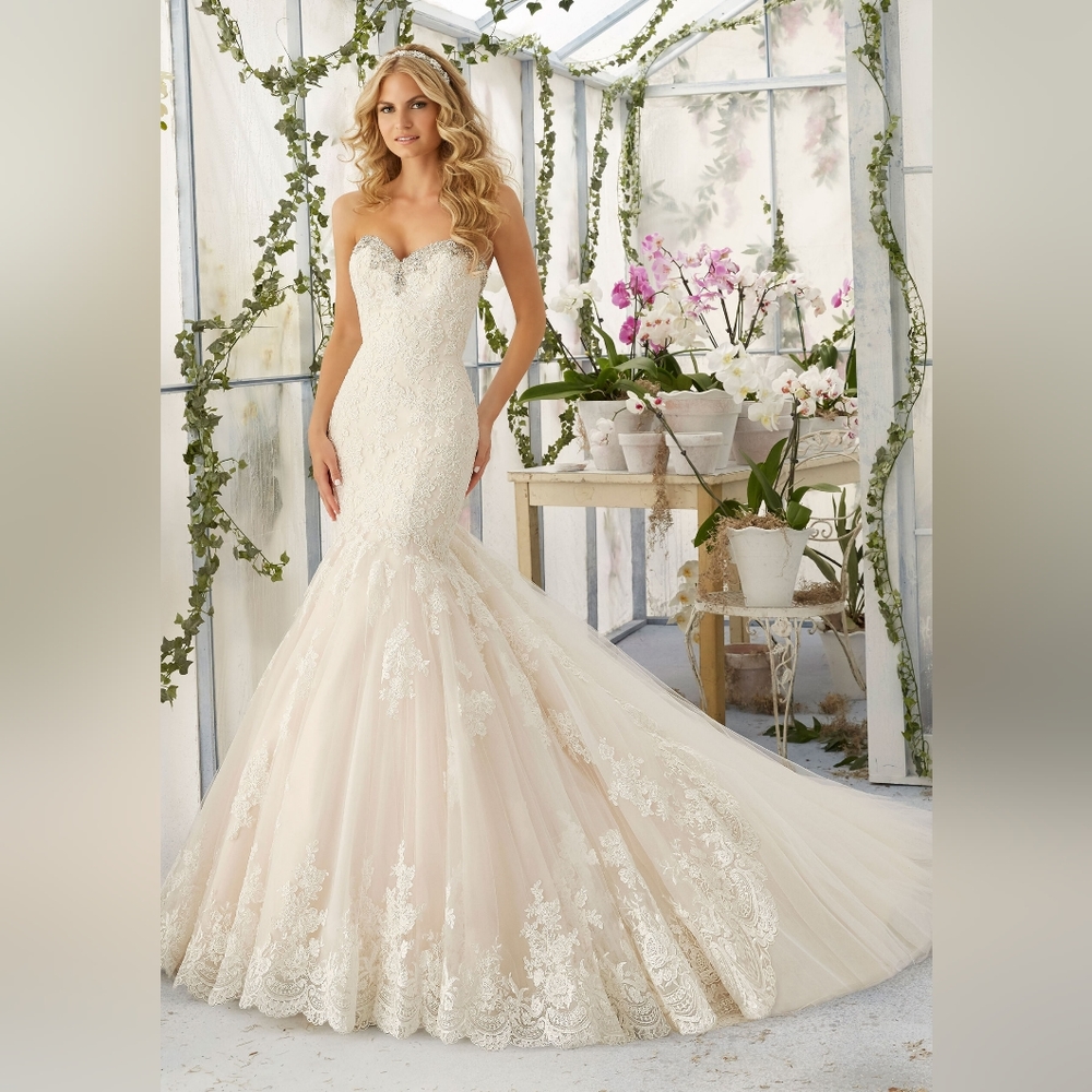 Unaltered signature collection Mori lee by Madeline Garner lace/tulle strapless